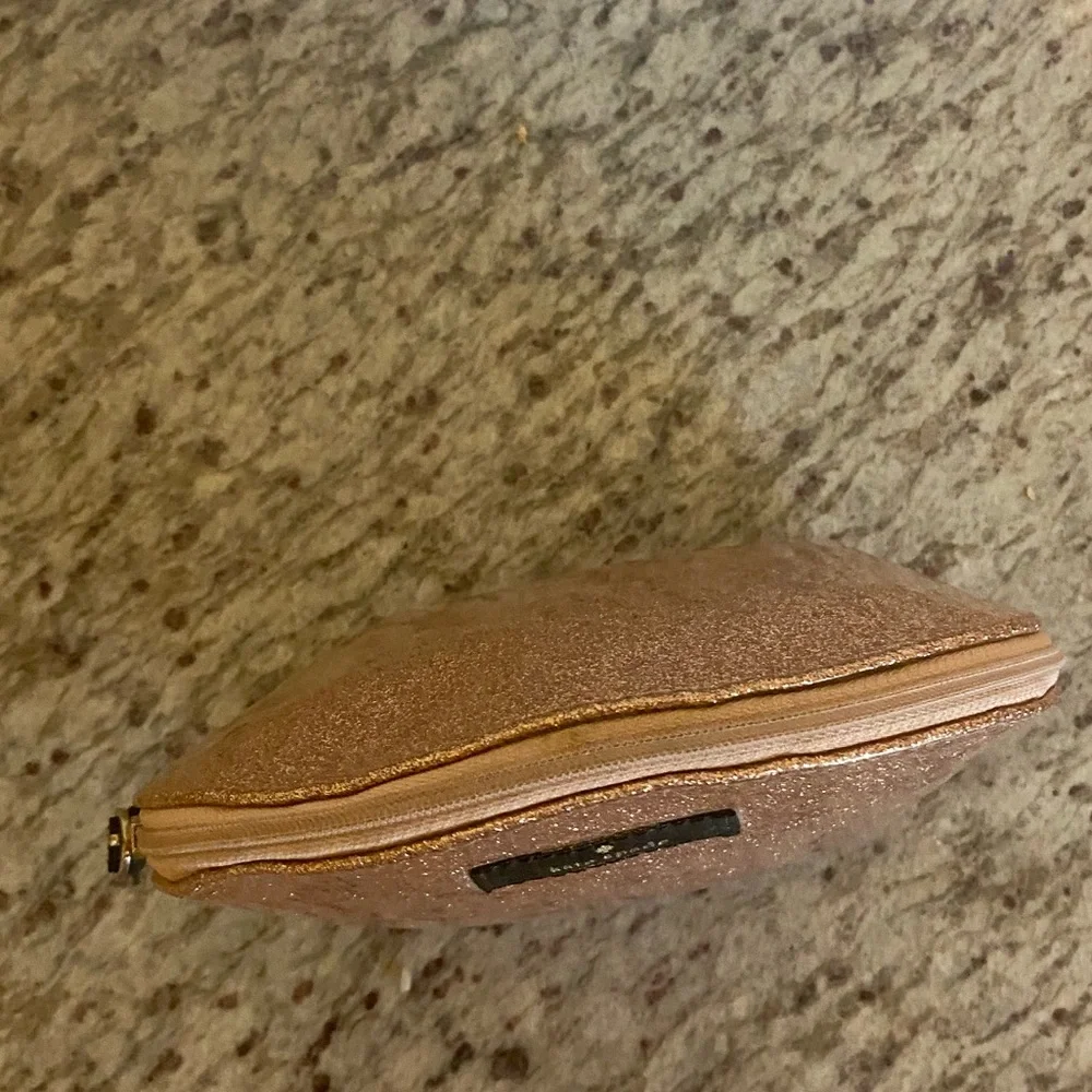 kate spade rose gold glitter cosmetic pouch